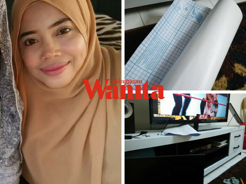 Lekat Guna Wallpaper RM3 49 Terus Cantik Rupa Rak  TV Ini 