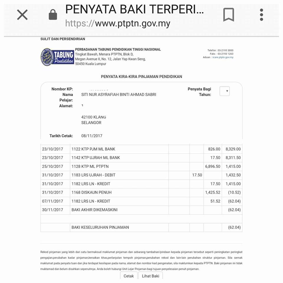 Wanita Ini Dapat Langsai 3 Hutang Belajar, Walau Gaji Tak Sampai RM1500