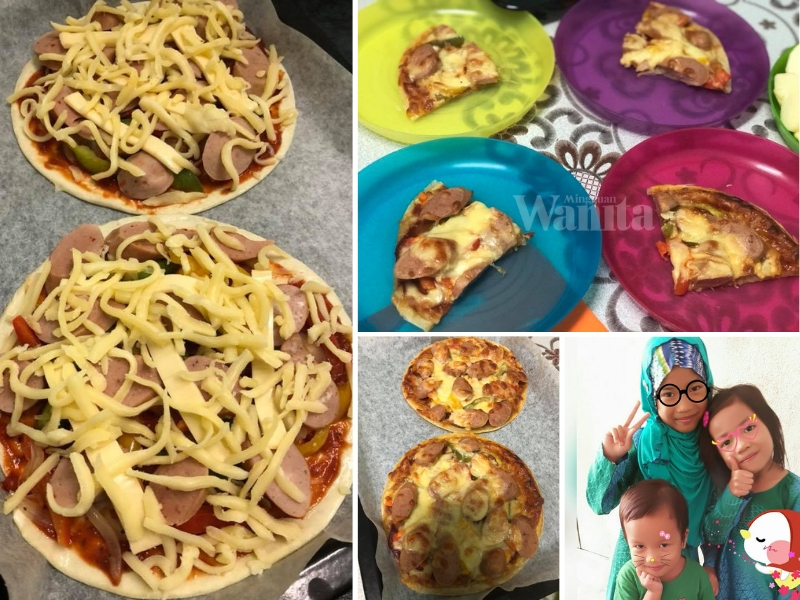 Resepi 'Campak-campak' Pizza Paratha, Keju Banjir Tak 